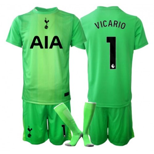 Stroje piłkarskie Tottenham Hotspur Guglielmo Vicario #1 Bramkarskie Koszulka Podstawowej dla dzieci 2025-26 Krótki Rękaw (+ szorty)
